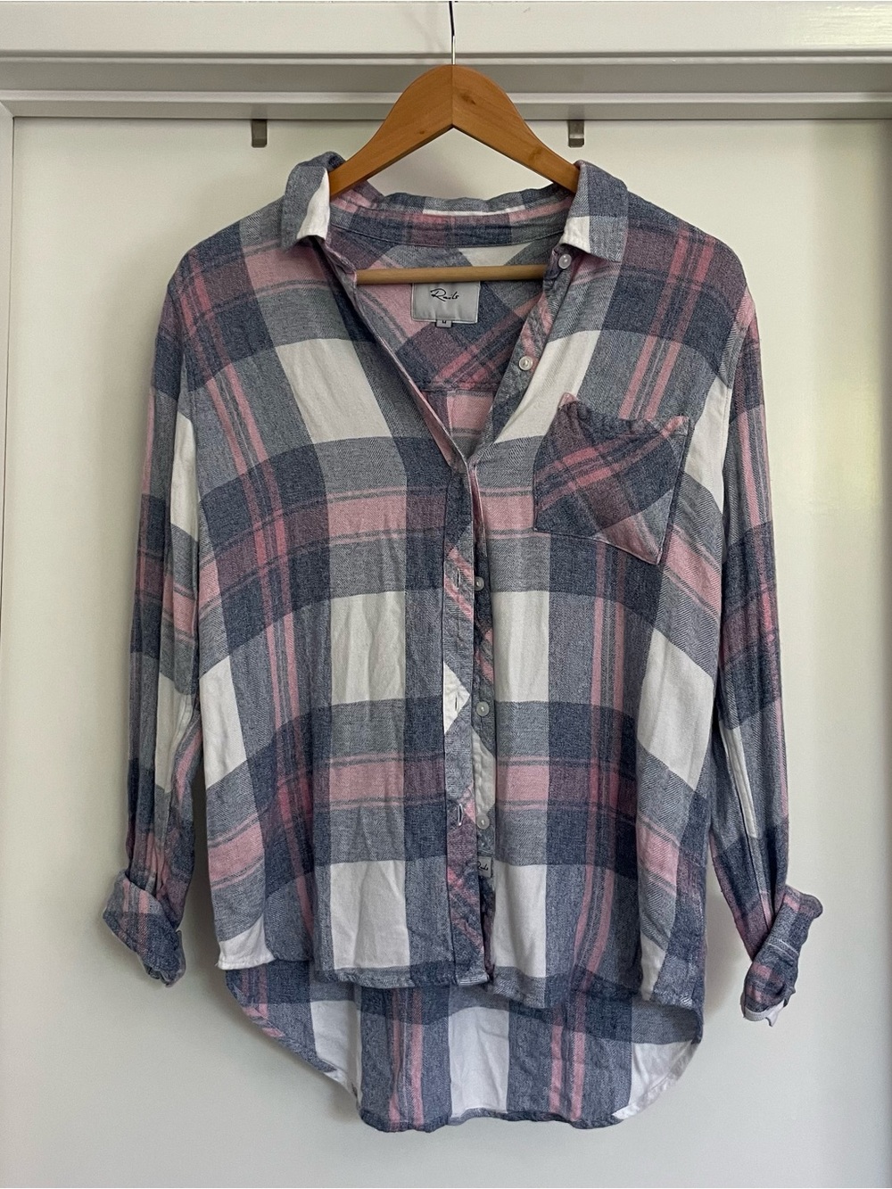 Rails Plaid Shirt in Pink, Gray & White